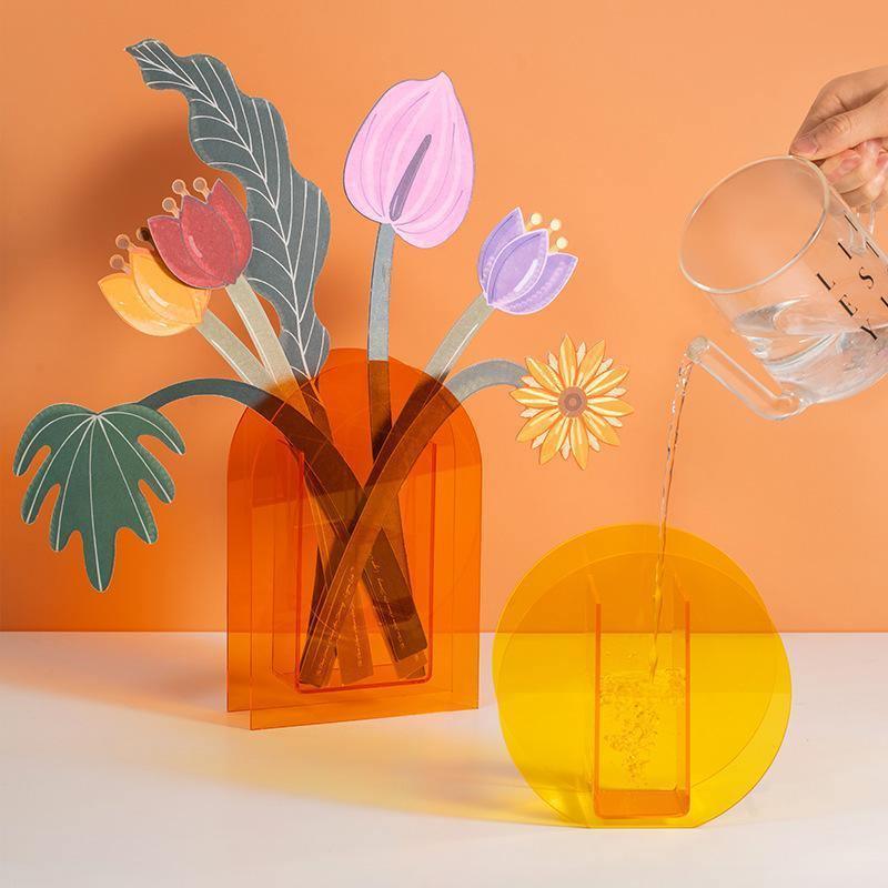 Colorful Acrylic Geometric Flower Vase