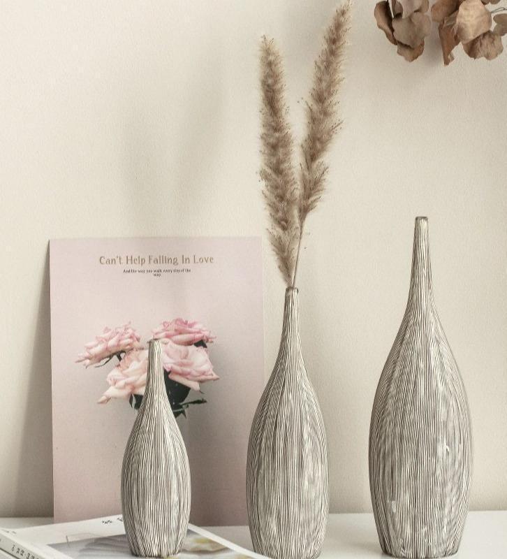 Natural Etch Ceramic Vases