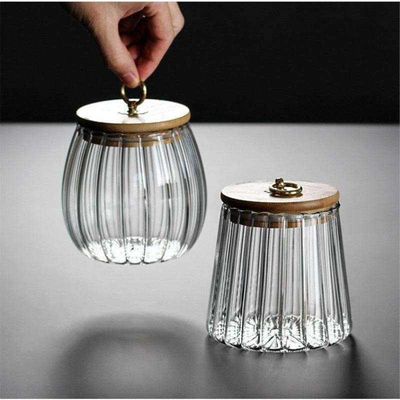 Charm Ripple Glass Storage Jars with Lid