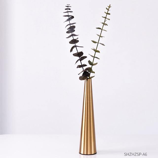 Gold Metal Cone Vase